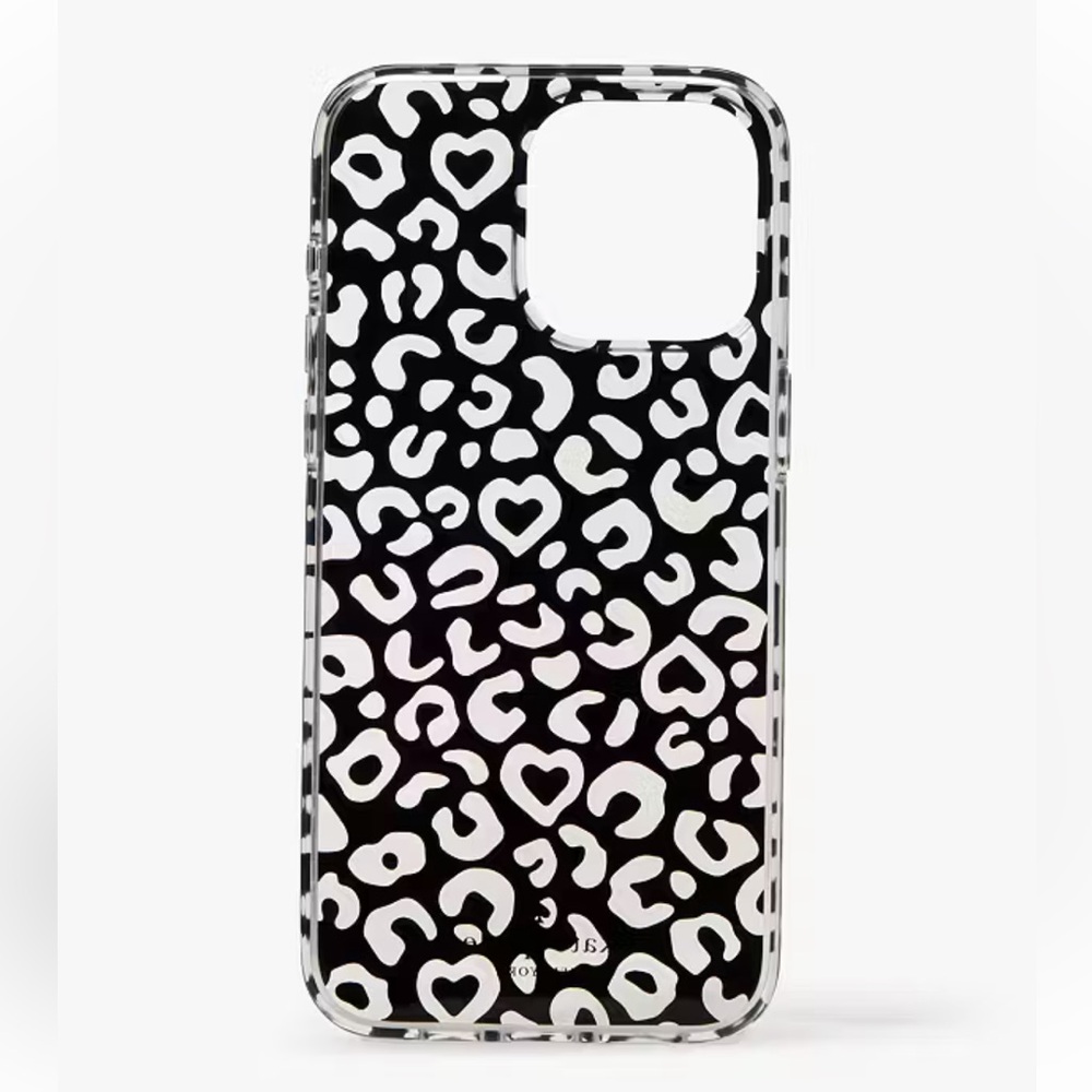 NIB♠️🆕Kate Spade ♠️ 🆕 Apple Glitter Leopard Print iPhone 13/14/15 l/16e Case🐆♠️ - Picture 2 of 5